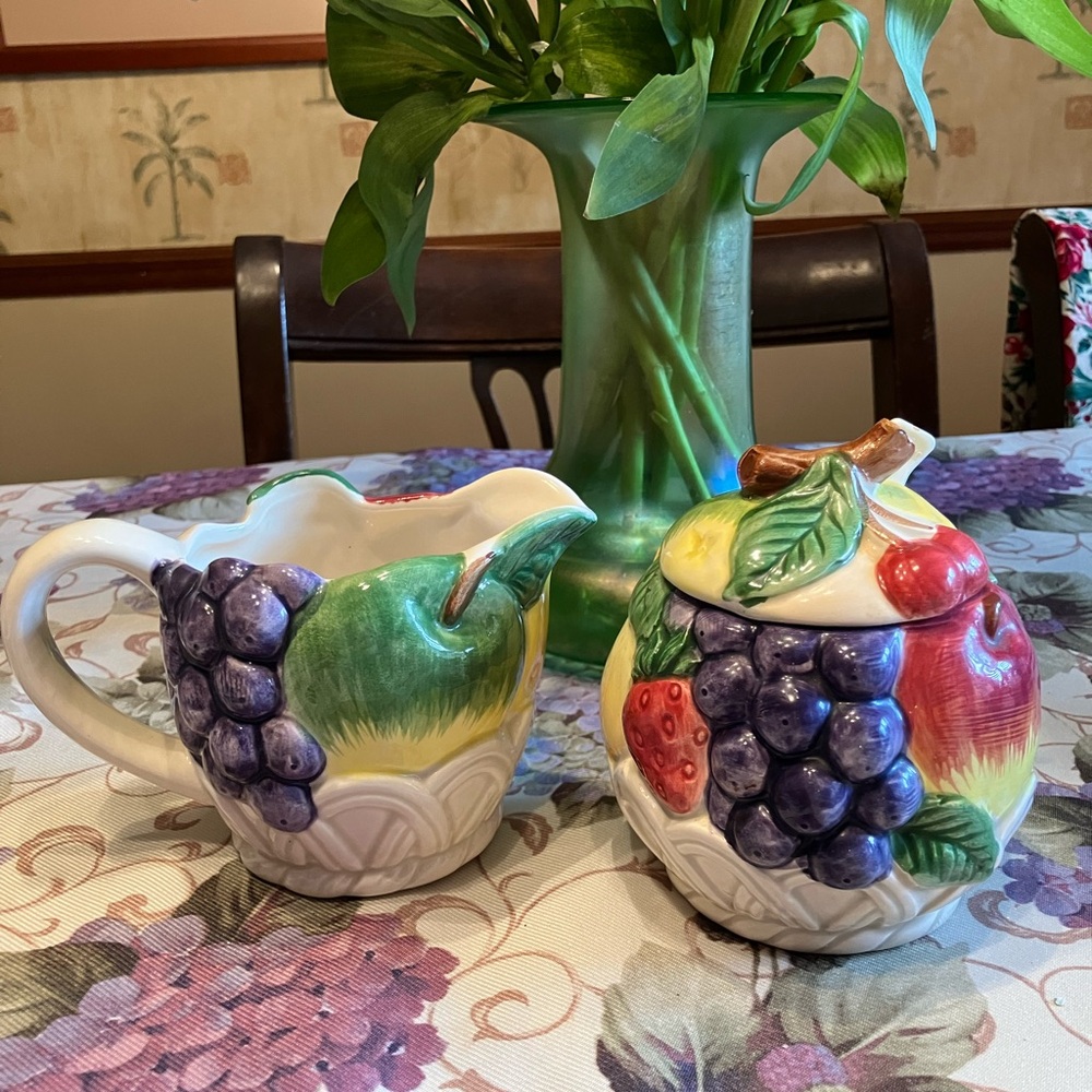 OTAGIRI CREAMER AND SUGAR BOWL PORCELAIN NEW OLD STOCK NWT
